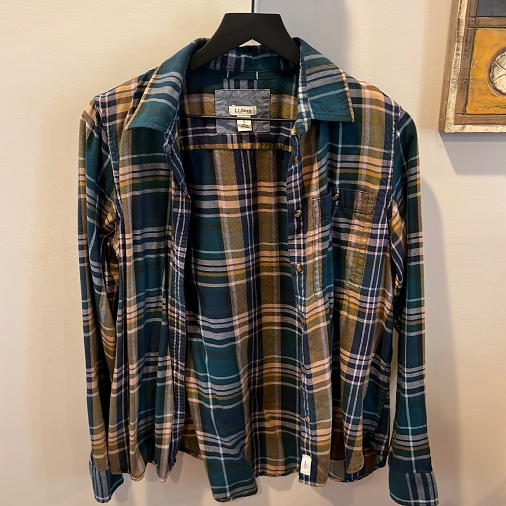 LL bean women flannel size s